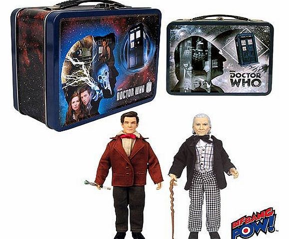 Doctor Who 50th Anniversary Exclusive Tin Tote Gift Set with Figures [The First & Eleventh Doctors] New!